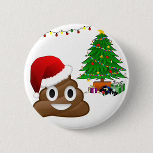 Bóton Redondo 5.08cm emoji do poo do Natal