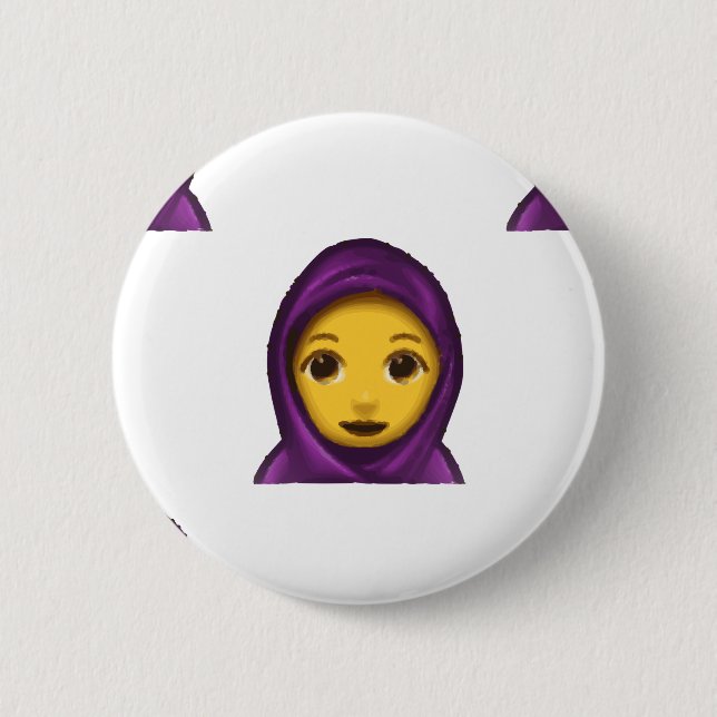Bóton Redondo 5.08cm emoji hajib (Frente)