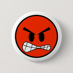 Bóton Redondo 5.08cm Emoji Rosto Vermelho