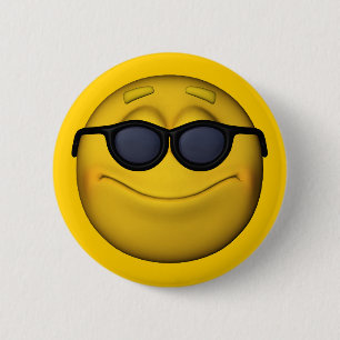 Bóton Redondo 5.08cm Emoticon com óculos de sol