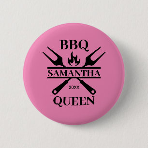 Bóton Redondo 5.08cm Encantado CHURRASCO Personalizado Barbecue Rainha 