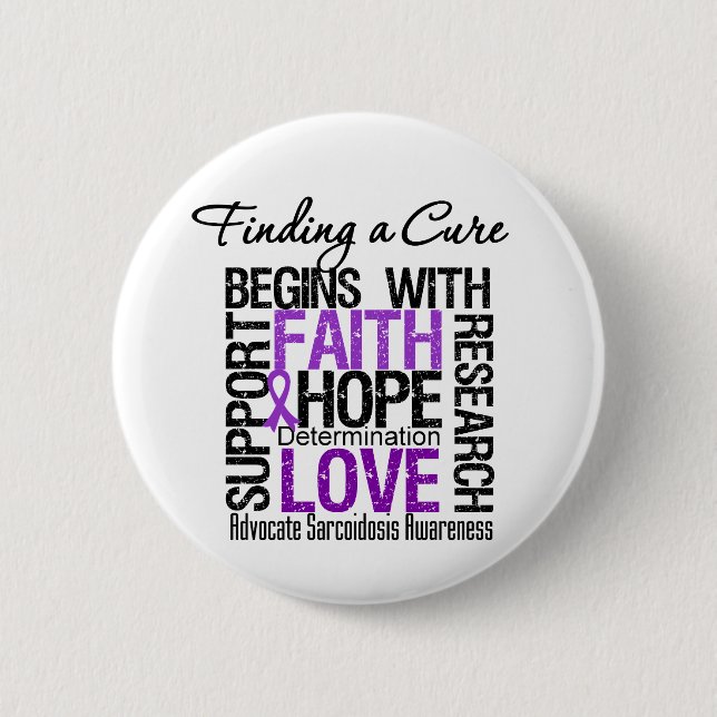 Bóton Redondo 5.08cm Encontrar cura para a sarcoidose (Frente)