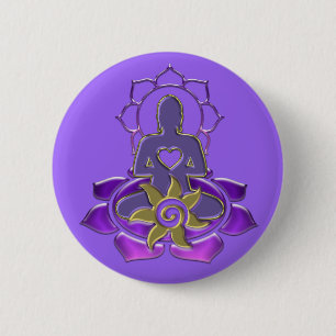 Bóton Redondo 5.08cm Energia BUDHA   violeta clara