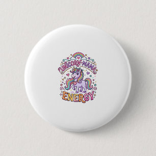 Bóton Redondo 5.08cm Energia da Mamãe Unicórnio Colorido Design Zazzle_