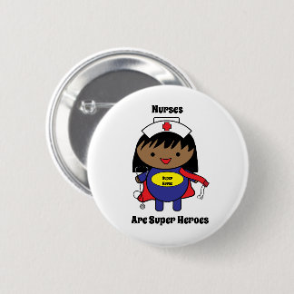 Bóton Redondo 5.08cm Enfermeira Afro-Americana de Super Herói Personali