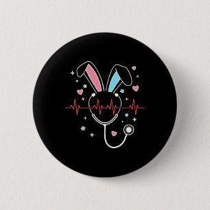 Bóton Redondo 5.08cm Enfermeira de Páscoa bonita Bunny Stethoscope Nurs