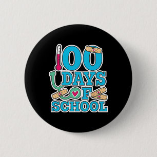 Bóton Redondo 5.08cm Enfermeira Escolar 100 Dias De Escola