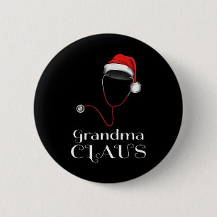 Bóton Redondo 5.08cm Enfermeira Vovó Natal Claus Correspondendo Pajama