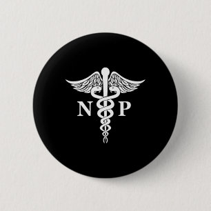 Bóton Redondo 5.08cm Enfermeiro Caduceus - Símbolo Médico Pocket