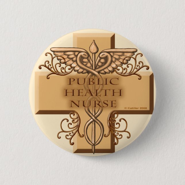 Bóton Redondo 5.08cm Enfermeiro de Saúde Pública (Frente)