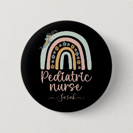 Bóton Redondo 5.08cm Enfermeiro Pediátrico Cute Personalizado Com Nome