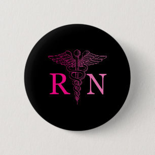 Bóton Redondo 5.08cm Enfermeiro Registrado Apreciação Rosa-Rn Enfermeir