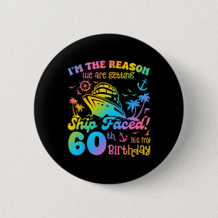 Bóton Redondo 5.08cm Enfrentado é o meu 60º Aniversário Navio Cruzeiro 