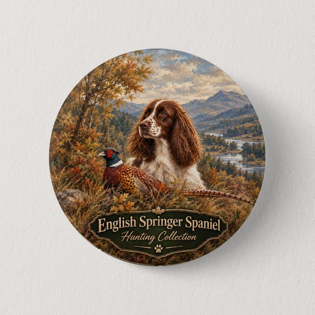 Bóton Redondo 5.08cm English Springer Spaniel  (Frente)