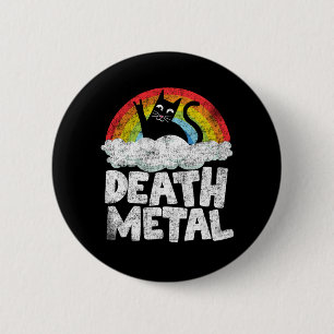 Bóton Redondo 5.08cm Engraçada Morte Metal Gato Presente Arco-Íris Pesa