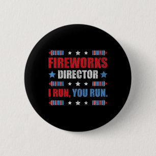 Bóton Redondo 5.08cm Engraçado 4º De Julho Diretor De Fogos De Artifíci