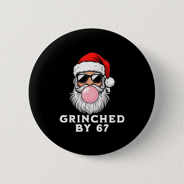 Bóton Redondo 5.08cm Engraçado 67 Seis Sete Xmas Meme Brainrot 67 Ed Po (Frente)