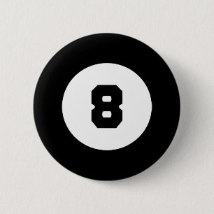 Bóton Redondo 5.08cm Engraçado 8 Ball Magic Oito Billiards Piscina Pret