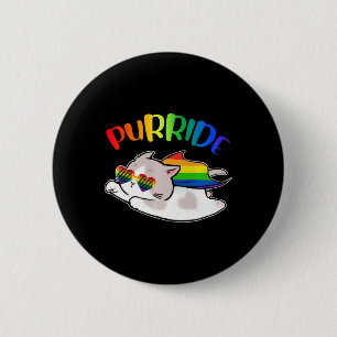 Bóton Redondo 5.08cm Engraçado Ally Cat Purride Lgbtq Orgulho gay Rainb