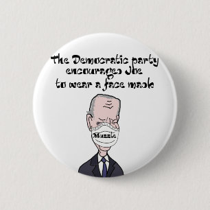 Bóton Redondo 5.08cm Engraçado anti Joe Biden vestindo Mask Politics