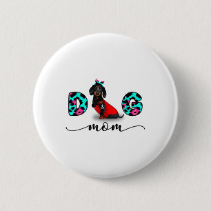 Bóton Redondo 5.08cm Engraçado Black Dachshund Tattoo Eu Te Amo Cachorr