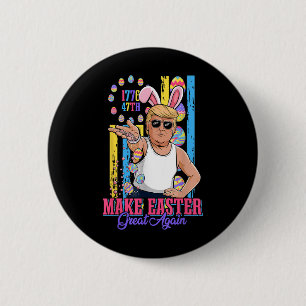 Bóton Redondo 5.08cm Engraçado Bunny Trump 47th Salt Bae Meme Faça Pásc