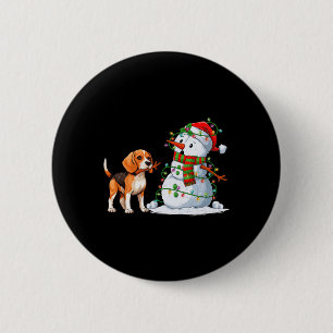Bóton Redondo 5.08cm Engraçado Cão Neve Árvore De Natal Luzes Xma