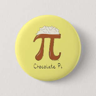 Bóton Redondo 5.08cm Engraçado Chocolate Pi Símbolo de Matemática Profe