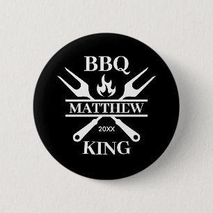 Bóton Redondo 5.08cm Engraçado CHURRASCO Grill Mestre Personalizado Bar