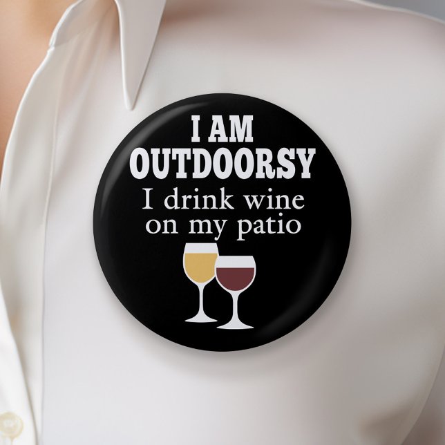 Bóton Redondo 5.08cm Engraçado Citação de Vinho - Eu bebo vinho no meu  (Funny Wine Button)