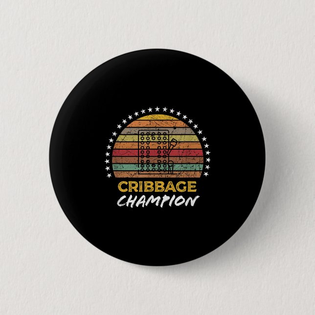 Bóton Redondo 5.08cm Engraçado Cribbage Champi, vencedor do jogo do Con (Frente)