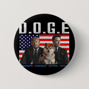 Bóton Redondo 5.08cm Engraçado D.o.g. e Doge Democrats Oficialmente Obt