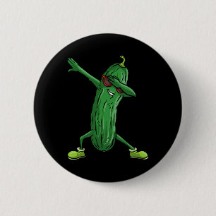 Bóton Redondo 5.08cm Engraçado Dabbing Pickle Gift Cute Dancing Pepino