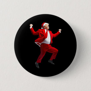 Bóton Redondo 5.08cm Engraçado Dança Papai Noel Natal Pajam