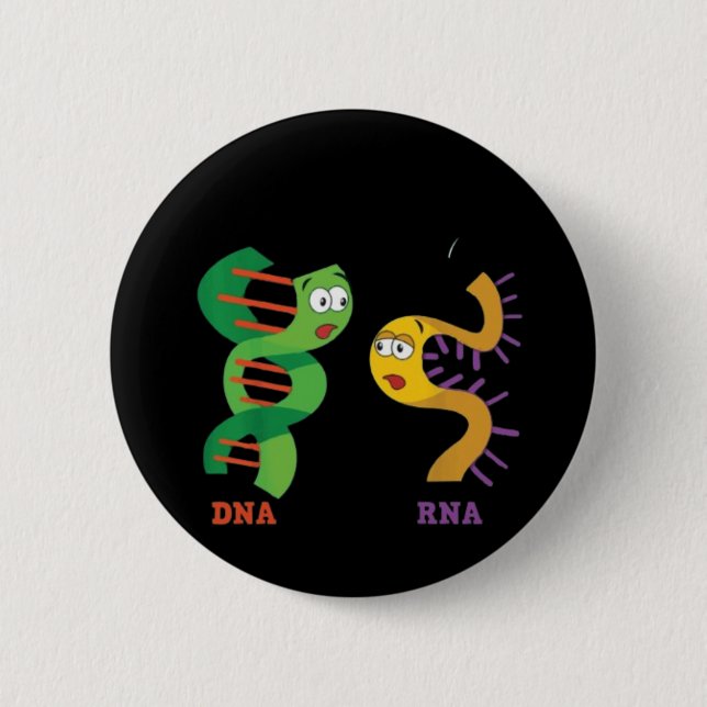 Bóton Redondo 5.08cm Engraçado dizer DNA Solteiro sempre RNA (Frente)