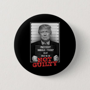 Bóton Redondo 5.08cm Engraçado Donald Trump Não É Culpado, Tiro, Grátis