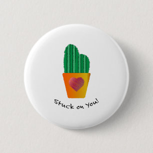 Bóton Redondo 5.08cm Engraçado Em Cactus