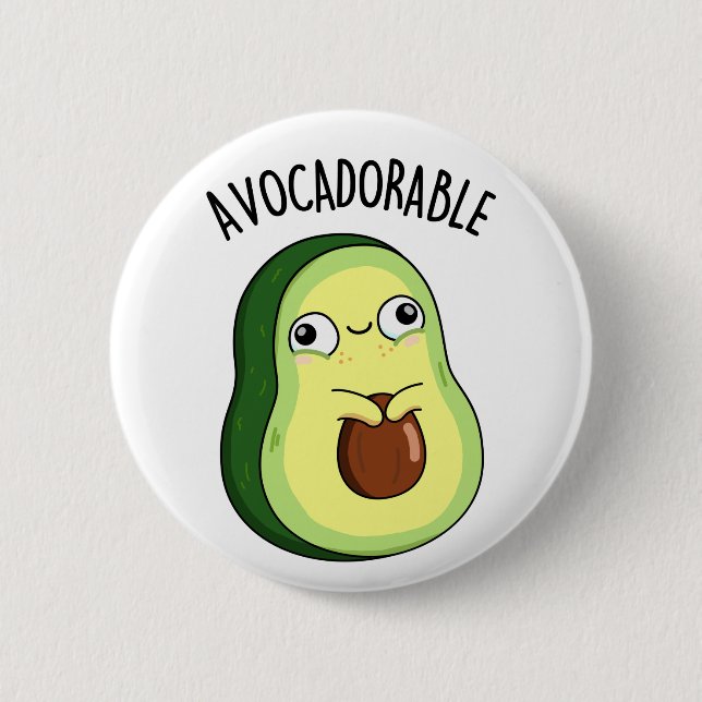 Bóton Redondo 5.08cm Engraçado Encantado Avocado Pun (Frente)