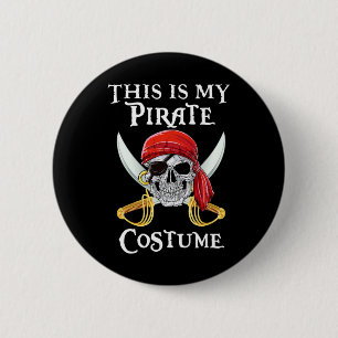 Bóton Redondo 5.08cm Engraçado Este É O Meu Costume Pirata De Camisa De