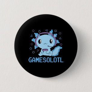 Bóton Redondo 5.08cm Engraçado Gamesolotl Anime Kawaii Gaming Axolotl V