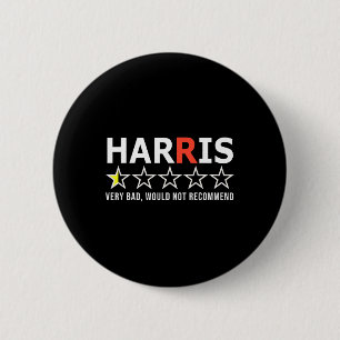Bóton Redondo 5.08cm Engraçado Kamala Harris Não Recomendaria V