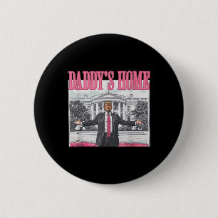 Bóton Redondo 5.08cm Engraçado Pai Trump Pink 2024 Leve America Ck