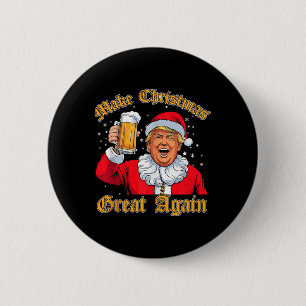 Bóton Redondo 5.08cm Engraçado Papais noeis da Cerveja de Beer Trump no