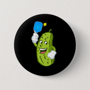 Bóton Redondo 5.08cm Engraçado Pickleball Humor Humor Cucumber