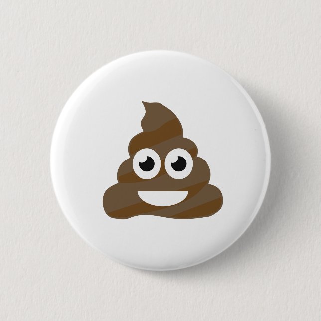 Bóton Redondo 5.08cm Engraçado Poop Emoji (Frente)