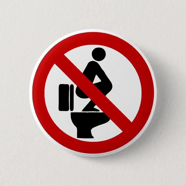 Bóton Redondo 5.08cm Engraçado sem pés no assento ⚠ símbolo tailandês ⚠ (Frente)