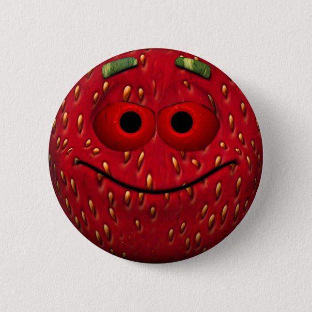 Bóton Redondo 5.08cm Engraçado Strawberry (Frente)