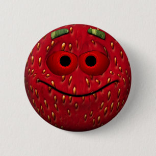 Bóton Redondo 5.08cm Engraçado Strawberry