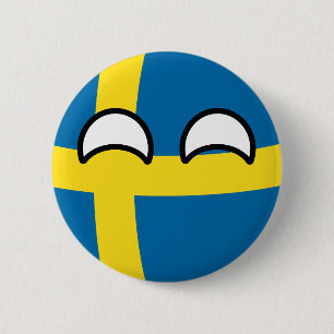 Bóton Redondo 5.08cm Engraçado Tendência Geeky Suecia Countryball
