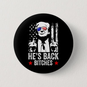 Bóton Redondo 5.08cm Engraçado Trump 2024 Ele está de volta em 2025